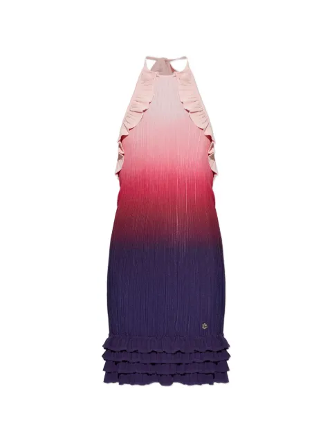 Casablanca ruffled-trim harterneck mini dress Purple WSS26KW134901