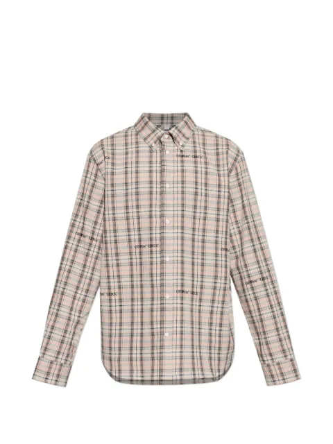 Off-White Marker logo-embroidered shirt Pink OMGE04MS26FAB0016080