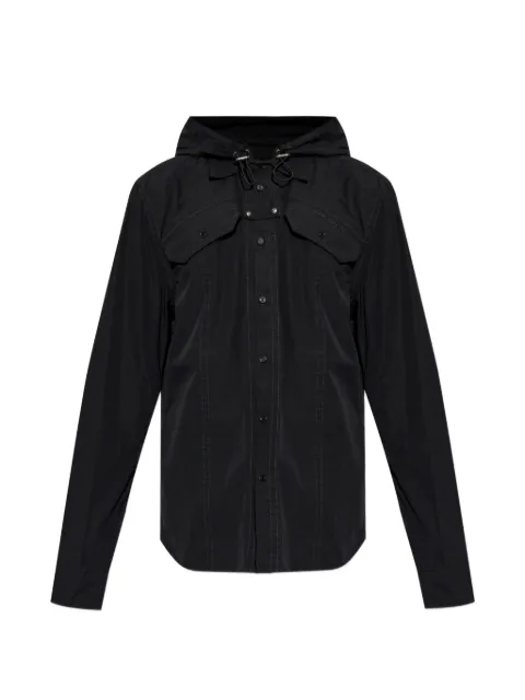 Off-White hooded chest-pocket shirt Black OMGE04US26FAB0011001