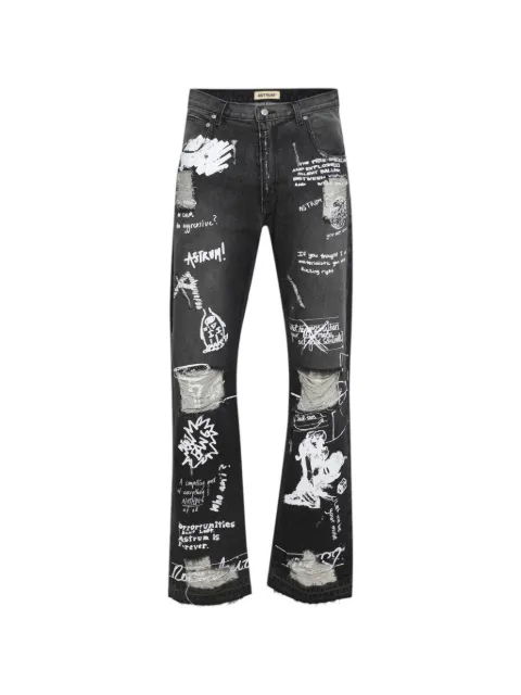 astrum Dedication printed jeans Black AHSS26AD02BLK