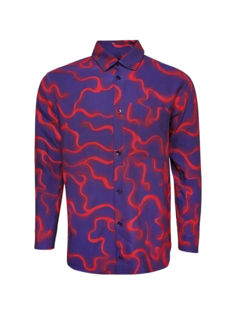 Casella Meyer printed shirt Purple EMBROIDEREDJACQUARDSHIRT