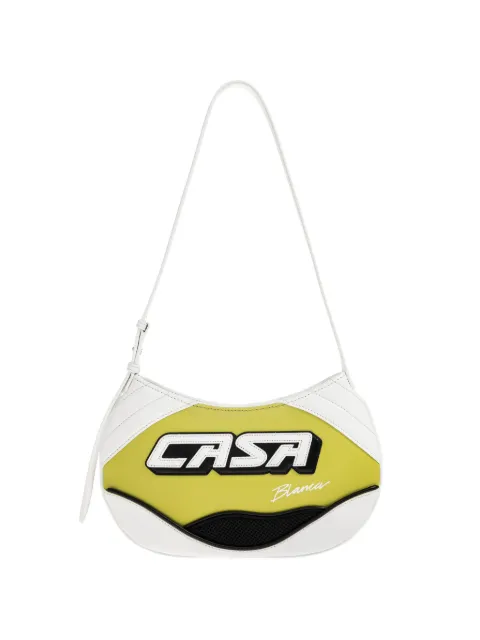 Casablanca Slim Biker leather shoulder bag White ASS26BAG17902