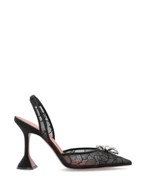 Amina Muaddi Rosie slingback pumps Black ROSIELACESLING95