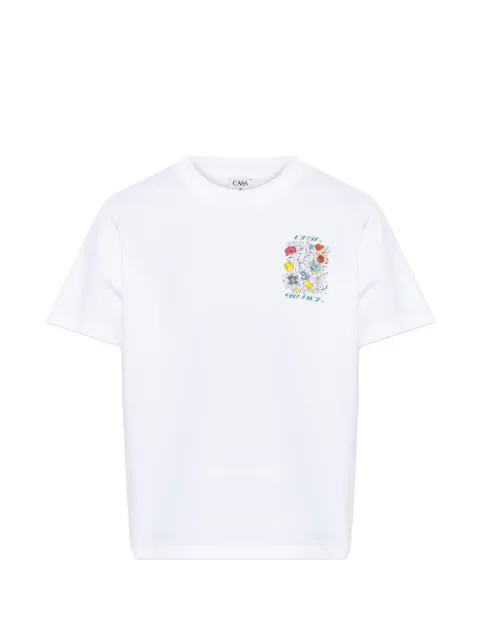 Casablanca graffiti-print short-sleeve T-shirt White WSS26JTS04603