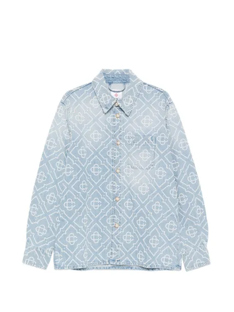 Casablanca Monogram-embellished denim shirt Blue MSS26SH24301