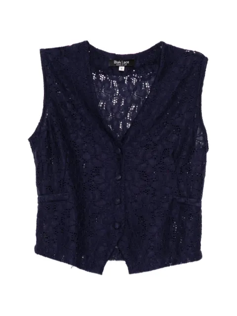 BLAKLACE lace V-neck vest Blue BLKAN00097