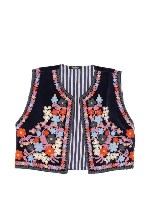 BLAKLACE floral-embroidered blouse Blue BLKAN00055