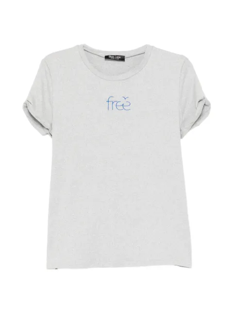 BLAKLACE logo-embroidered T-shirt Blue BLKAN00076
