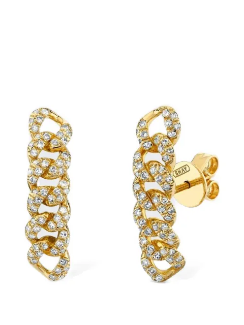 SHAY diamond essential six link huggie earrings Gold SE105YGDIA