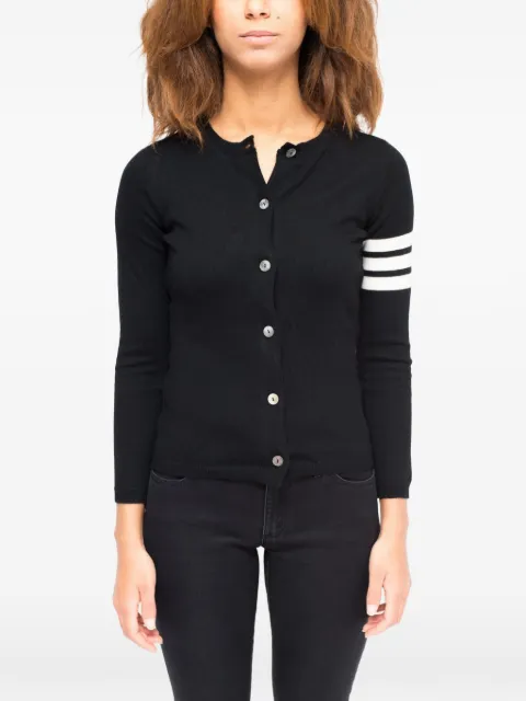 La-Rose striped buttoned cardigan Black 230100