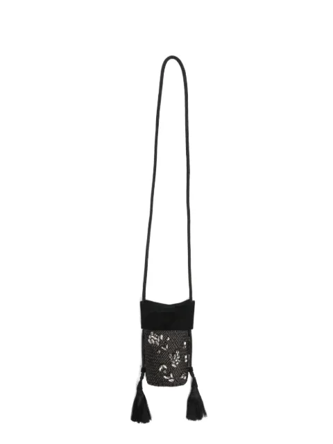 Johanna Ortiz crystal-embellished tassel-detail cross body bag Black AC02847