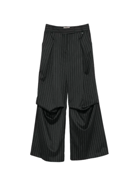 Aniye By pinstripe-pattern draped trousers Black 185086
