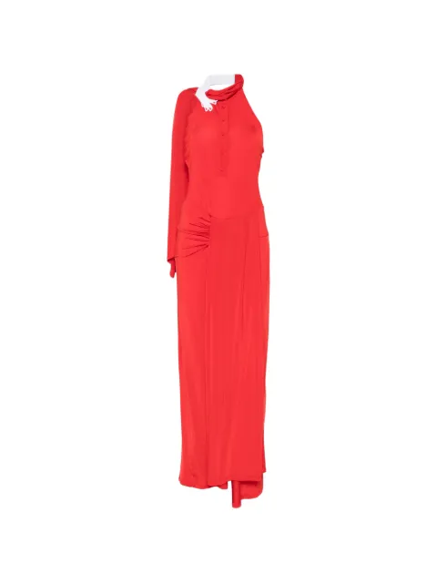 Vivetta halter-neck asymmetrical maxi dress Red VS1AB0304TE128ROSSO