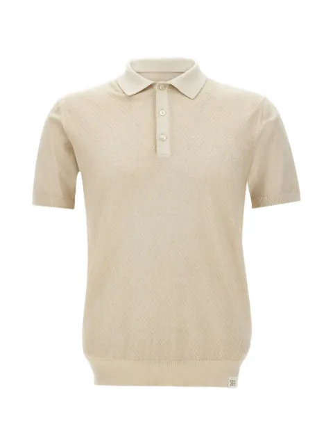Peuterey diamond-pattern polo shirt Neutrals PEU584299012446729