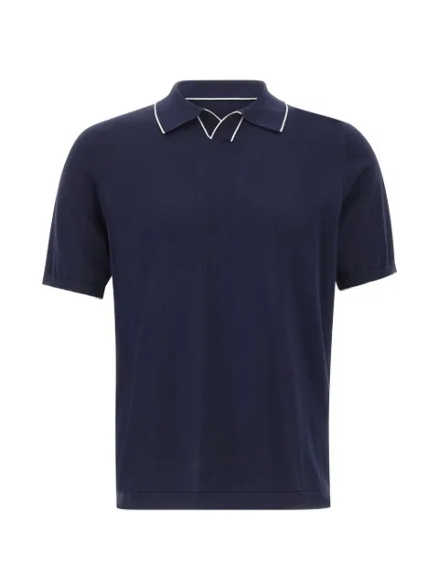 Kangra contrast-trim polo-collar T-shirt Blue 301423038