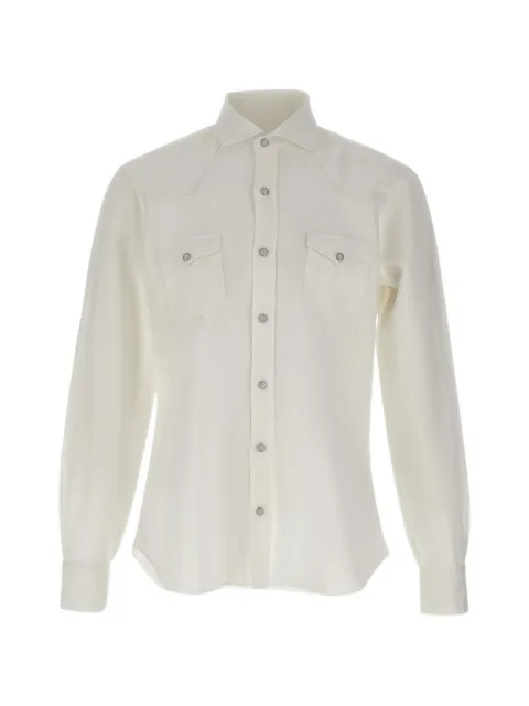 Barba flap-pocket button-fastening shirt White WSU02P2054260U0001