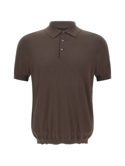 Kangra ribbed short-sleeved polo shirt Brown 300426170