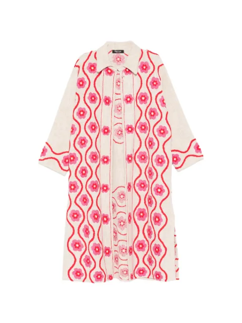 BLAKLACE floral-embrodairy coat Neutrals BLKAN00054