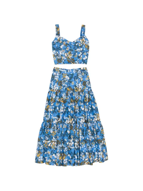 BLAKLACE all-over floral print skirt Blue BLKAN00080