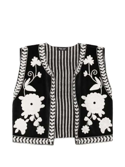 BLAKLACE floral-embrodairy blouse Black BLKAN00057