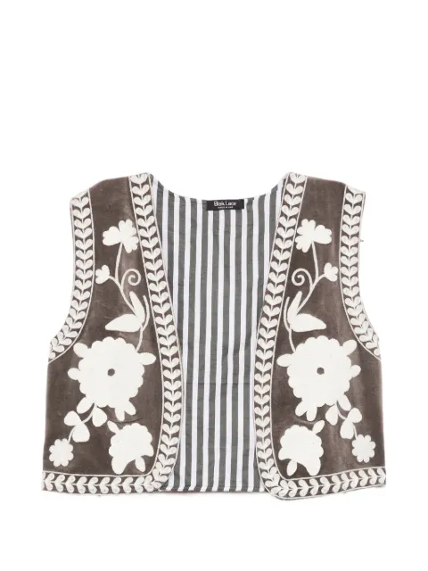 BLAKLACE floral embroidered waistcoat Brown BLKAN00056