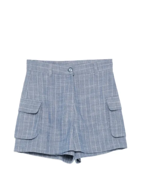 BLAKLACE pinstripe cargo shorts Blue BLKAN00094