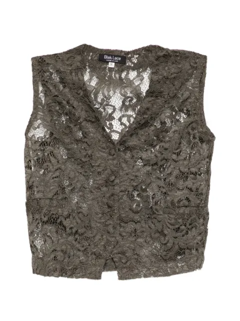 BLAKLACE lace V-neck top Green BLKAN00096
