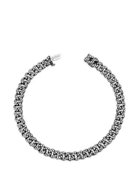 SHAY mini pavé link diamonds bracelet Black SB53BGDIA