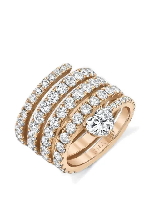 SHAY diamond stackable heart ring Pink SR296RGDIA