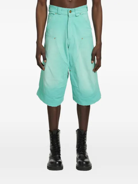 Willy Chavarria Stockton denim shorts Green WCBTM0080