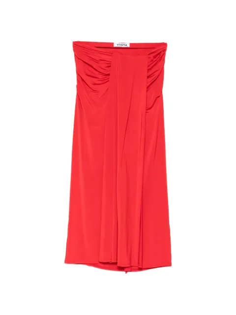 Vivetta ruched midi skirt Red VS1GO0147TE128ROSSO