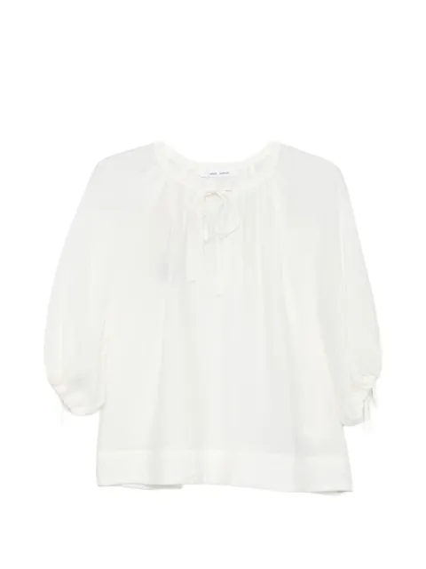 SAMSOE SAMSOE Samateran tie-neckline blouse White F26100019