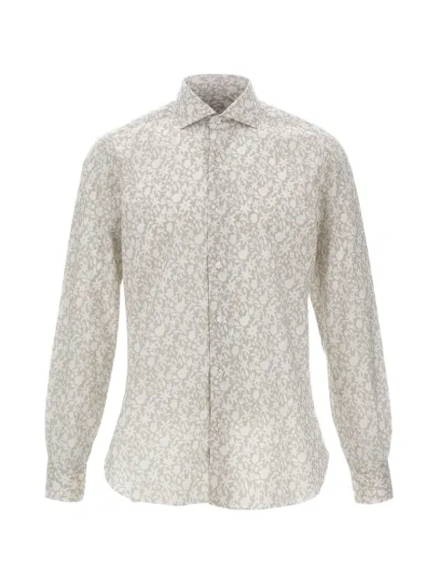 Barba floral-print button-fastening shirt Grey LIU02P0154048U