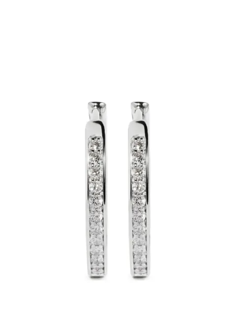 Monica Vinader small Essential diamond hoop earrings Silver SSEAESSSLGD