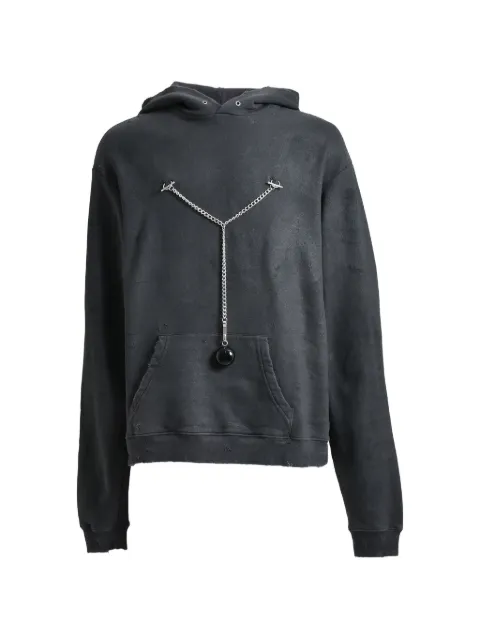 MARKING DISTANCE chain-detail hoodie Grey MD5SMF03APJE33380