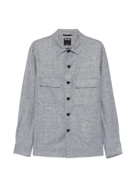 Zegna chest-pocket shirt Blue UHV22A3SOT6B