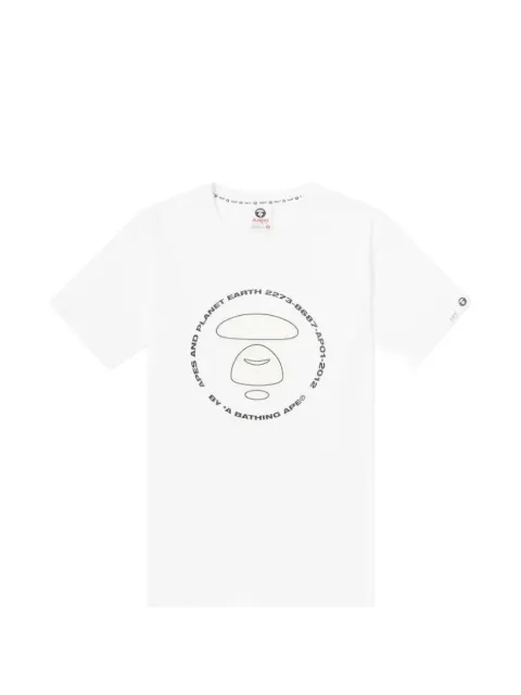 A BATHING APE® planet earth logo T-shirt White BZNLT63GL