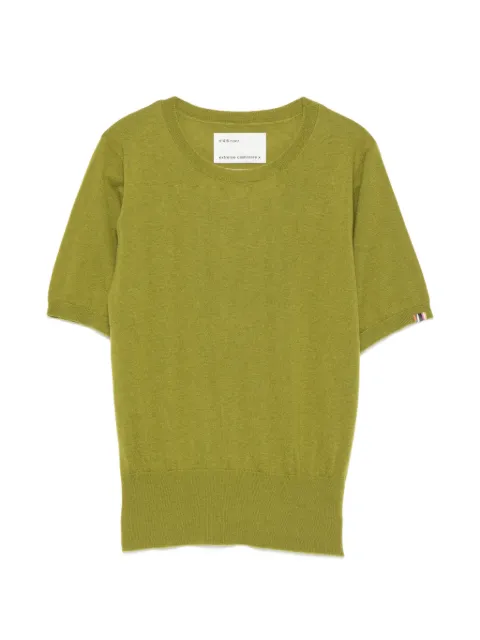 extreme cashmere Noor fine-knit short-sleeve sweater Green NO416