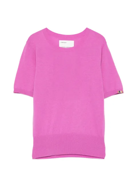 extreme cashmere Noor fine-knit short-sleeve sweater Pink NO416