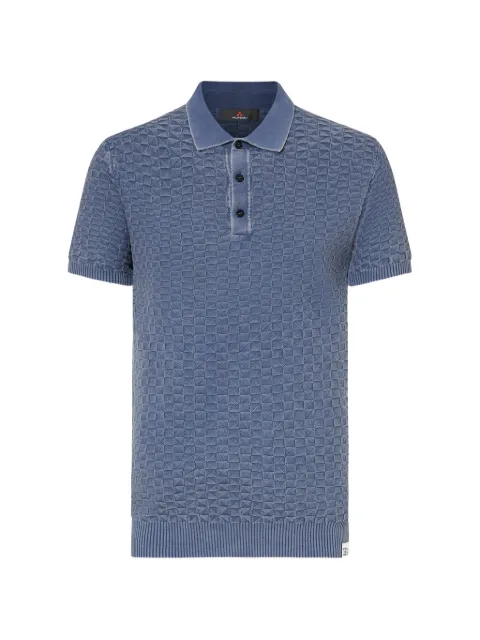 Peuterey textured polo shirt Blue PEU584699012274