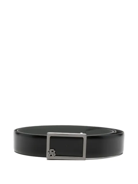 BOSS intertwined double-B buckle Italian-leather belt Black 50563898