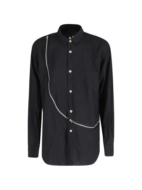 Comme Des Garçons Shirt asymmetric zip-detail shirt Black FQB505