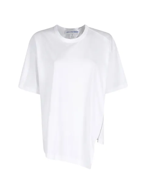 Comme Des Garçons Shirt asymmetric zip-detail T-shirt White FQT009051D098