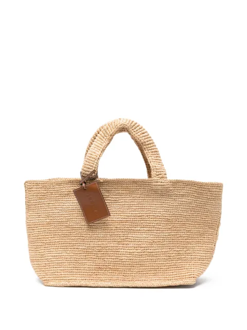 Manebi medium New Sunset woven-raffia tote bag Neutrals V88EVNATURALRAFFIA