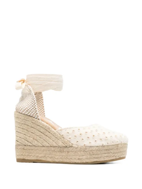 Manebi Yucatán lace-up heeled espadrilles Neutrals Z99WVNATURAL