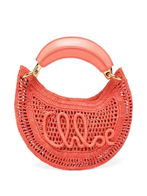 Chloé Summer Banana woven top-handle tote bag Orange CH26UP782P08