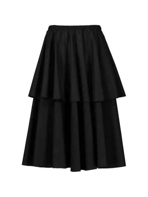 Louiza Babouryan layered midi skirt Black LBS972