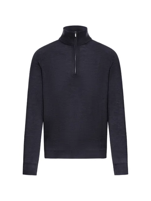 Zanone zip slim sweater Blue 810135Z0290
