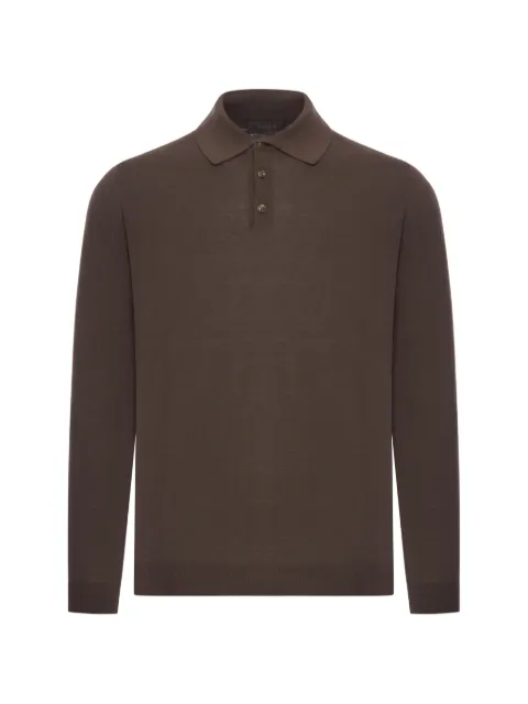 Zanone long-sleeve button polo shirt Brown 810232ZQ307
