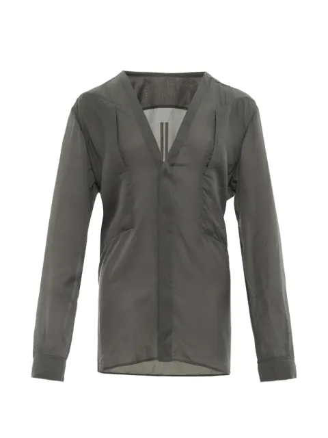 Rick Owens V-neck semi-sheer top Green RP01F6247